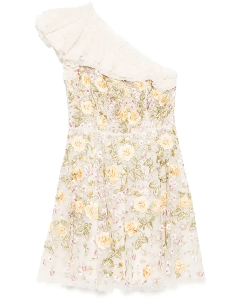 Needle & Thread Einschultriges Florine Minikleid - Nude Nude