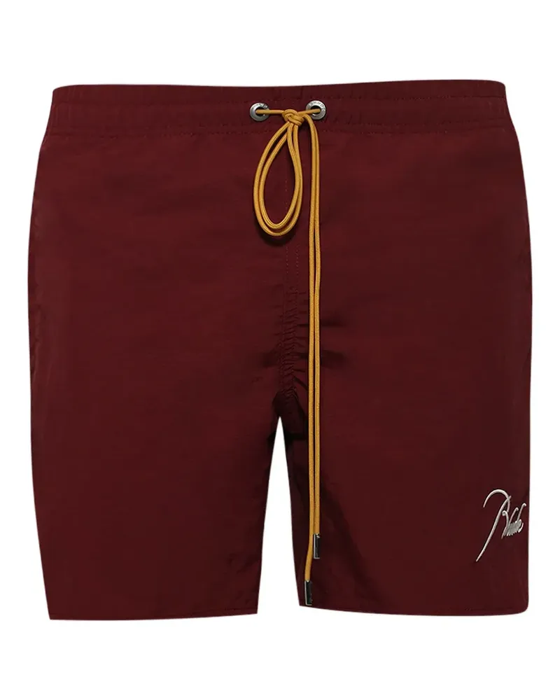 RHUDE Badeshorts mit Logo - Rot Rot