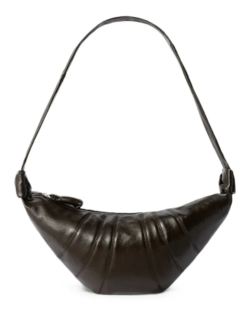 Christophe Lemaire medium Croissant bag in coated cotton - Braun Braun