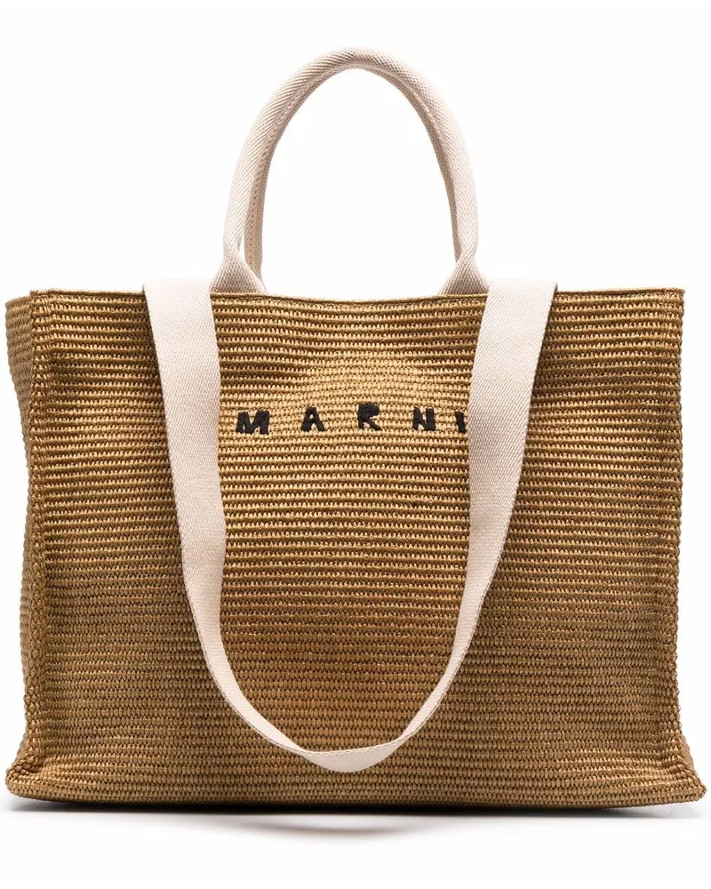 Marni Handtasche mit Logo - Braun Braun