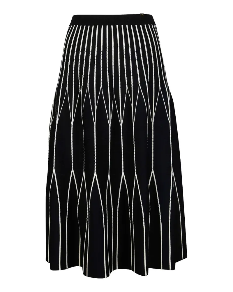 Elisabetta Franchi knitted geometric midi skirt - Schwarz Schwarz