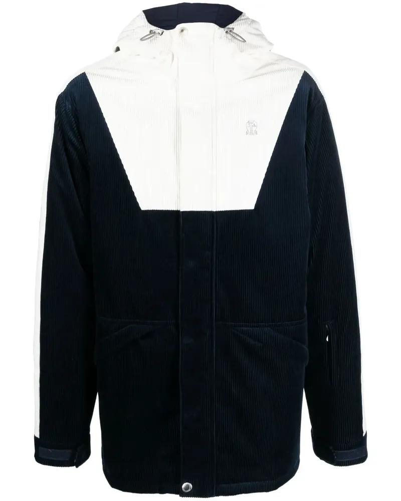 Brunello Cucinelli Cordjacke mit Kapuze - Blau Blau