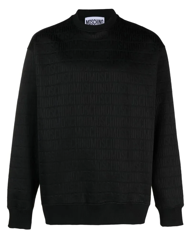 Moschino Jacquard-Pullover mit Logo - Schwarz Schwarz