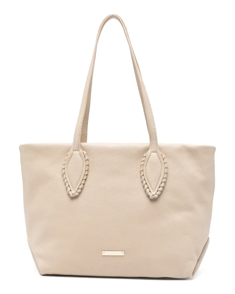 Cromia Reef whipstitch-trim leather tote bag - Nude Nude