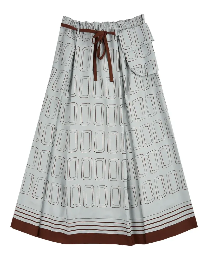 Incotex Midirock mit Print - Blau Blau