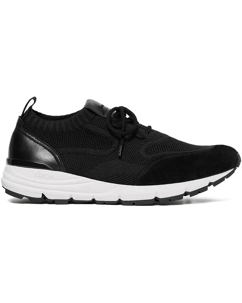 Scarosso Gestrickte Robbie Wildleder-Sneakers - Schwarz Schwarz
