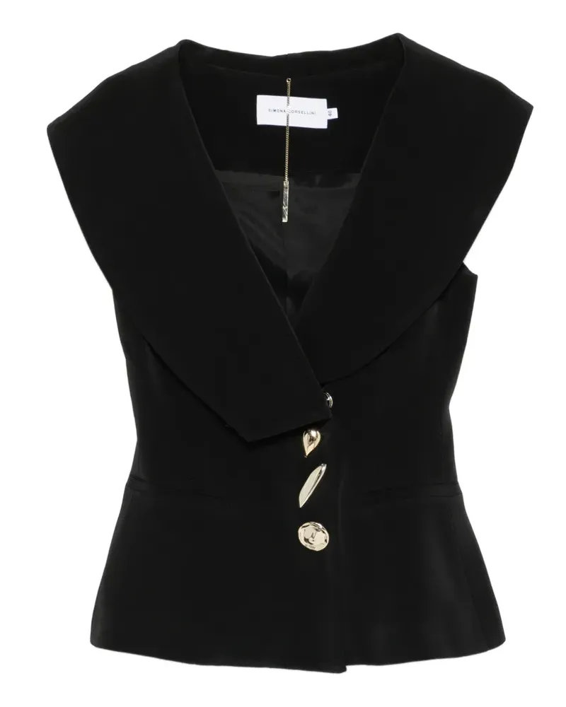 Simona Corsellini button-embellishment waistcoat - Schwarz Schwarz