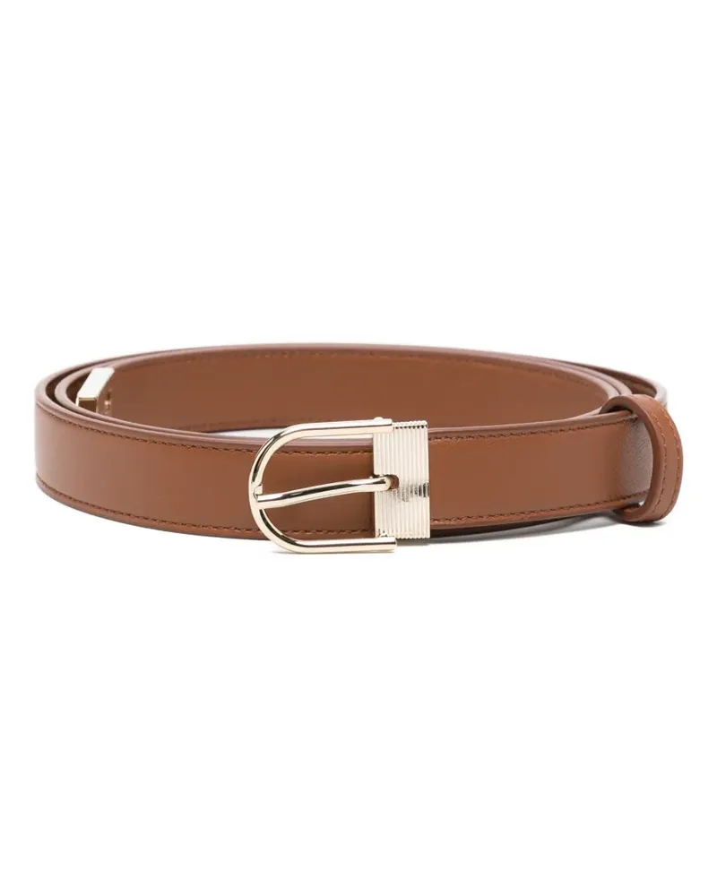 Victoria Beckham Dorian buckle-fastening leather belt - Braun Braun