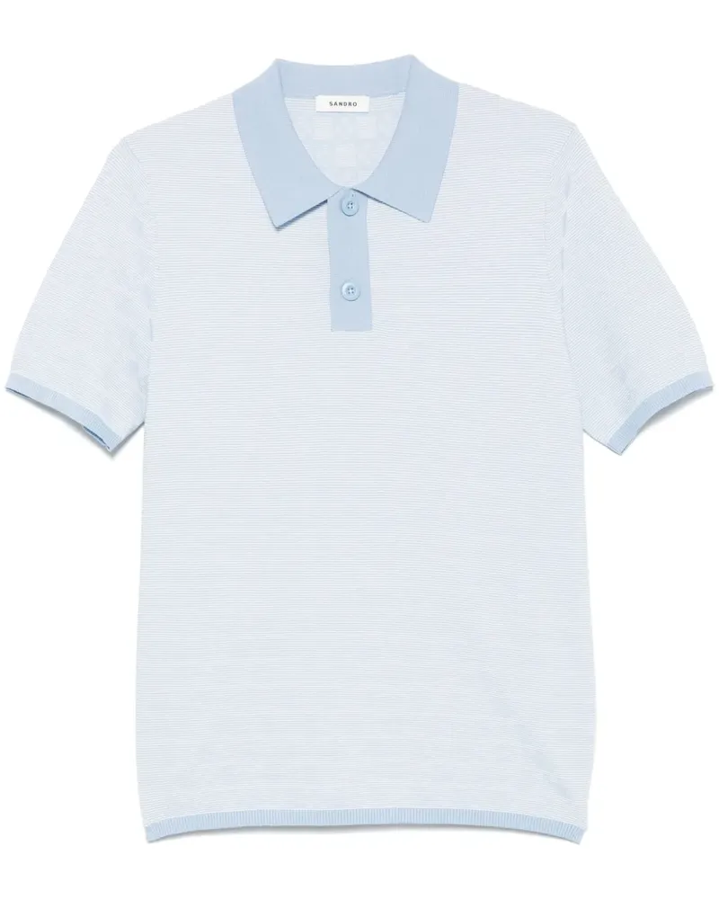 Sandro Poloshirt aus Square Cross-Jacquard - Blau Blau