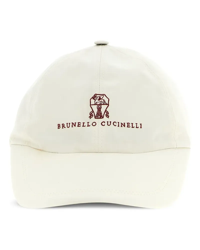 Brunello Cucinelli Baseballkappe mit Logo-Stickerei - Weiß Weiß