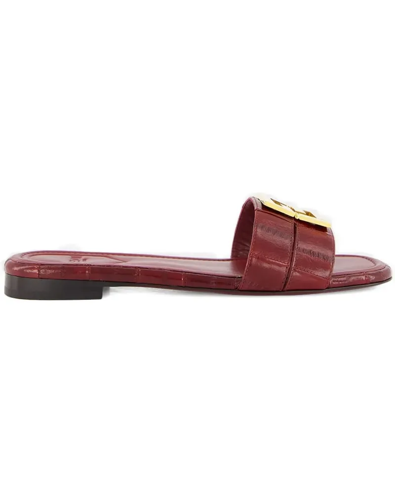 Fendi Flache Sandalen mit Logo - Rot Rot