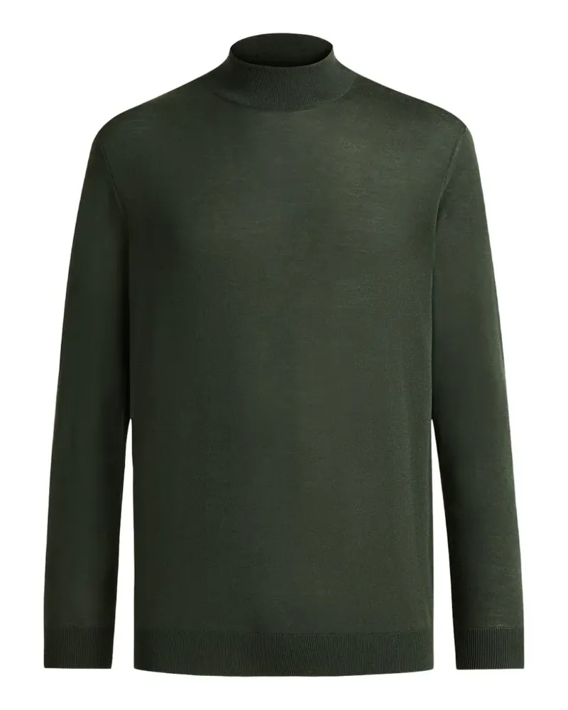 Kiton Diamante Blu Pullover mit Stehkragen - Grün Grün