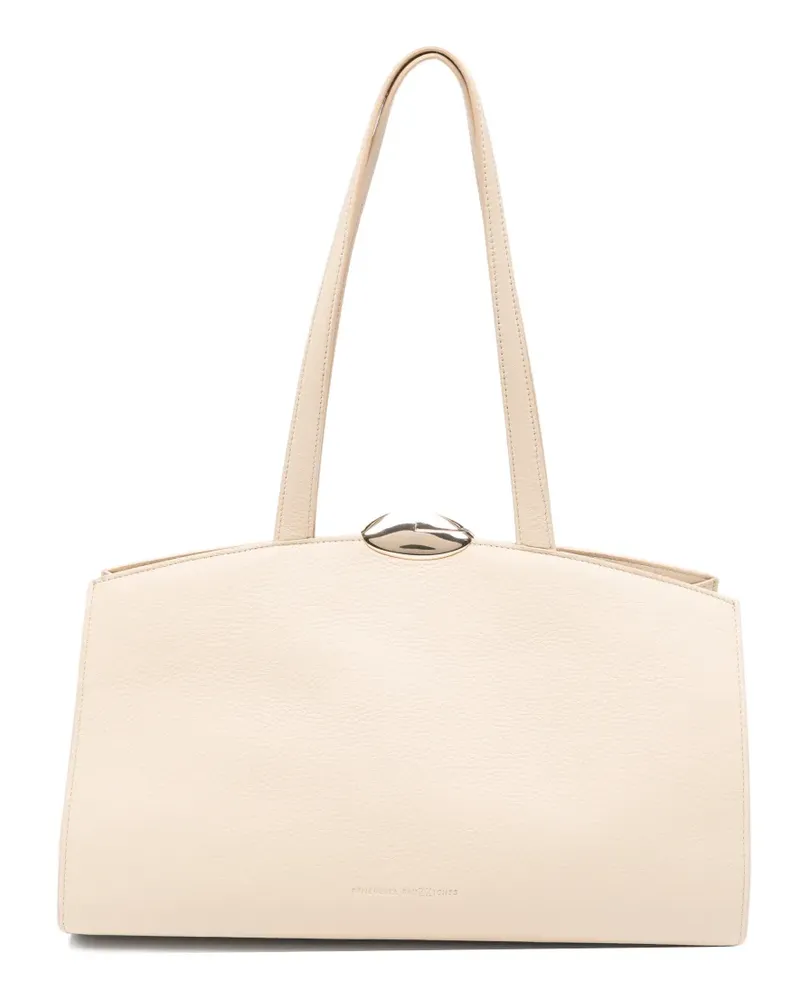 Benedetta Bruzziches large Serena grained-leather tote bag - Nude Nude