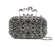 Knuckle Clutch mit Totenkopf - Silber