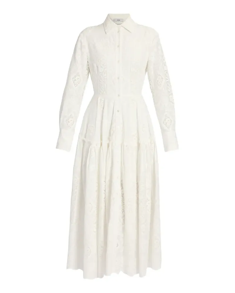 Erdem embroidered midi shirt dress - Weiß Weiß