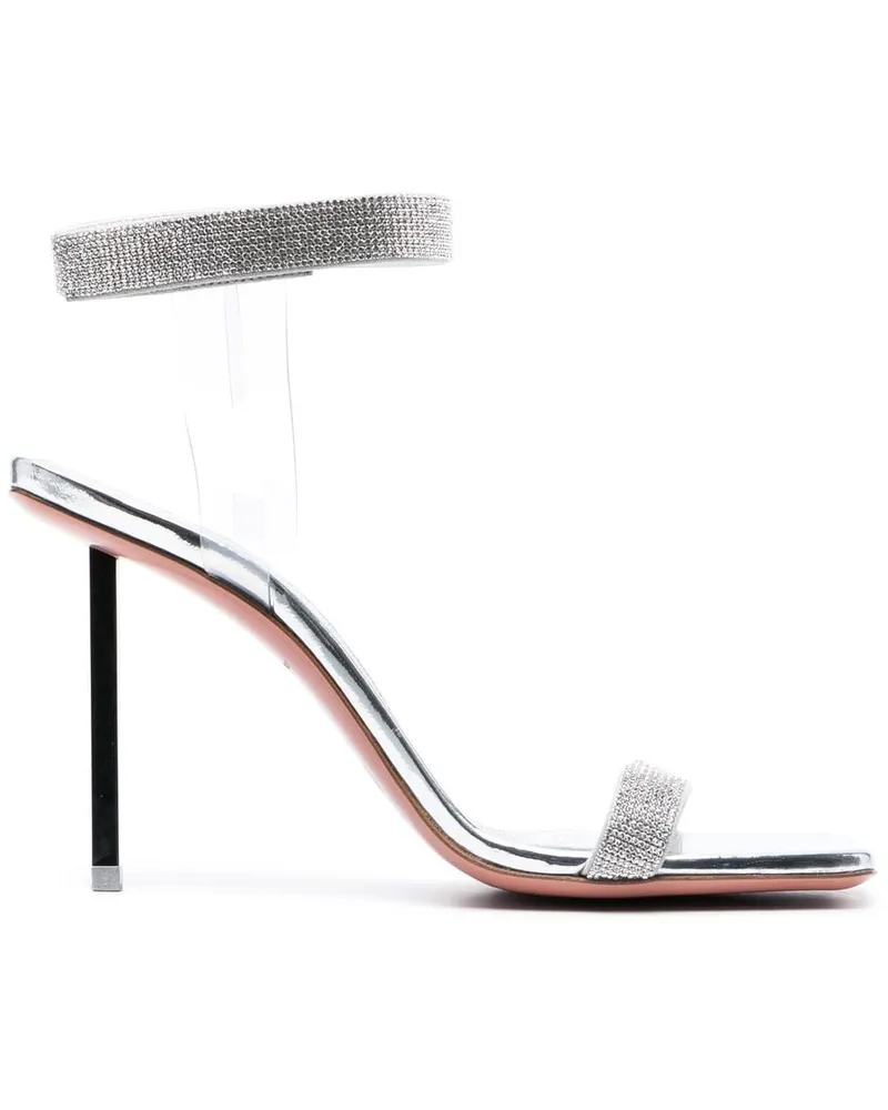 Amina Muaddi Sandalen mit Kristallen 95mm - Silber Silber