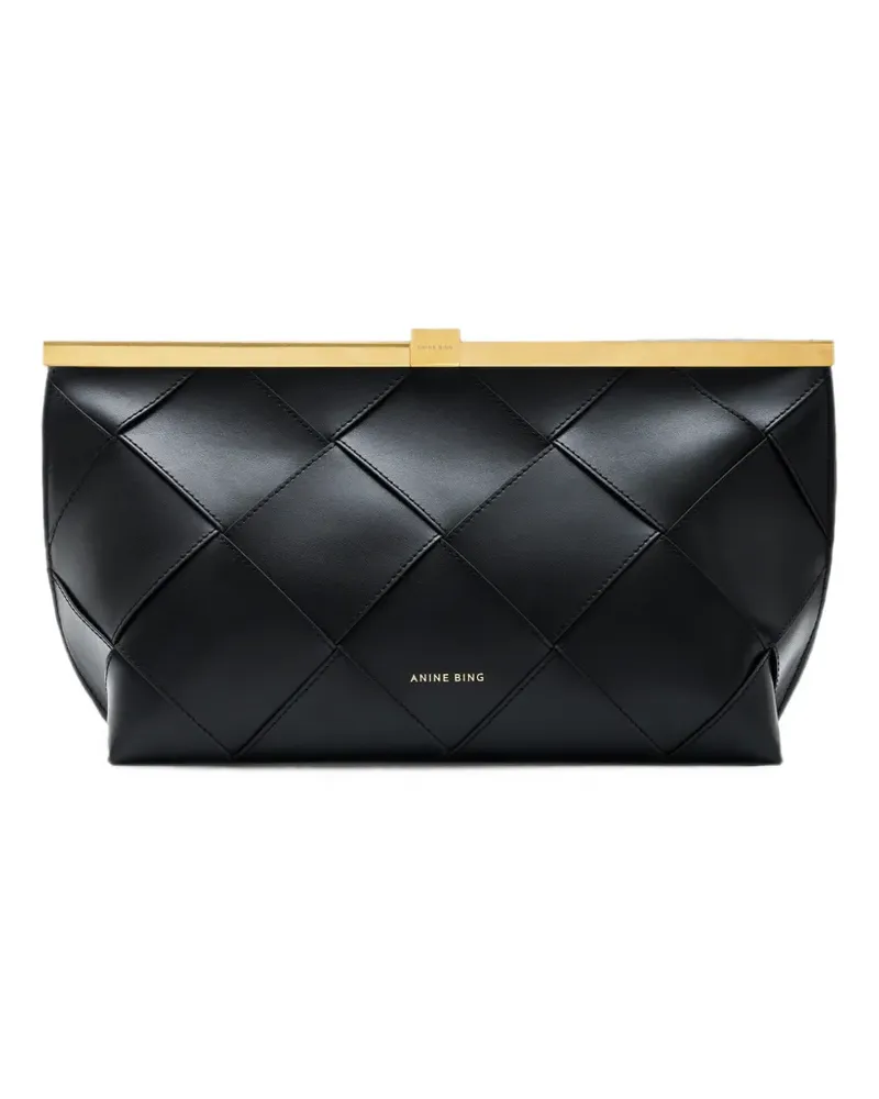 Anine Bing Clutch mit Flechtdetail - Schwarz Schwarz