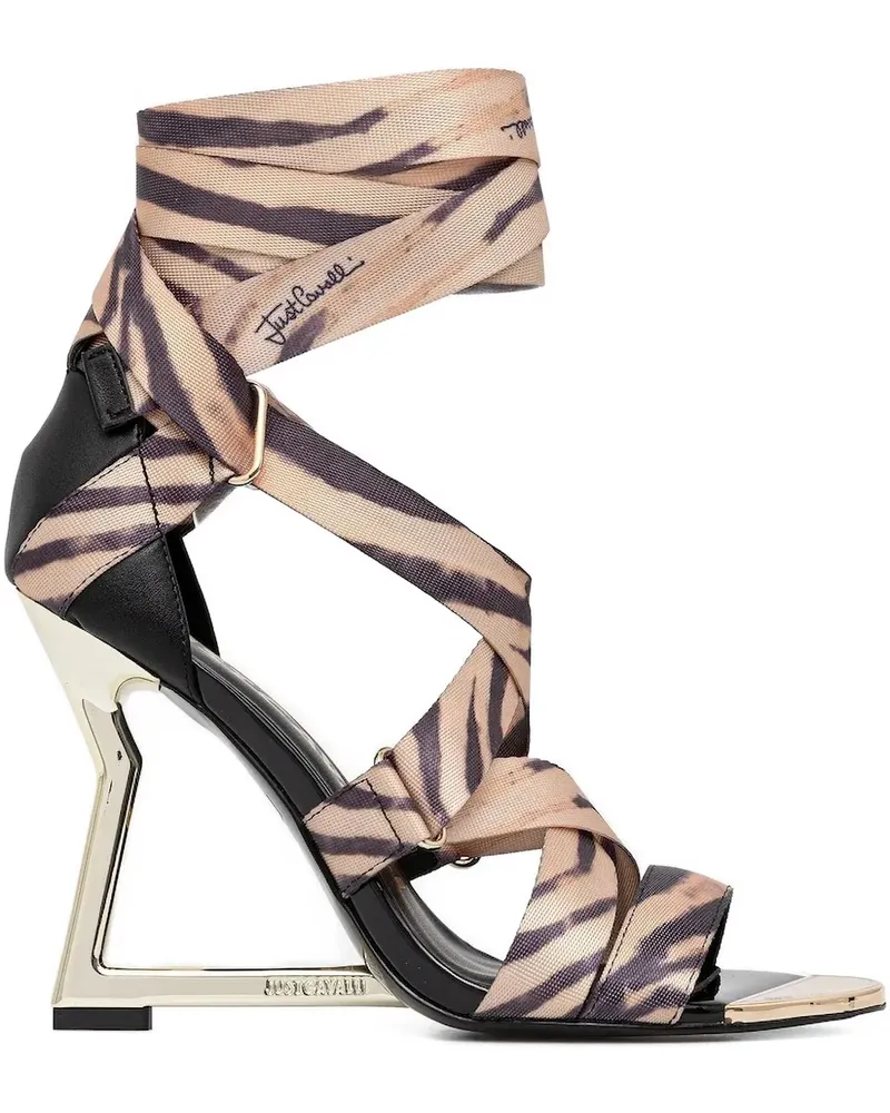 Just Cavalli Sandalen mit Zebra-Print - Nude Nude