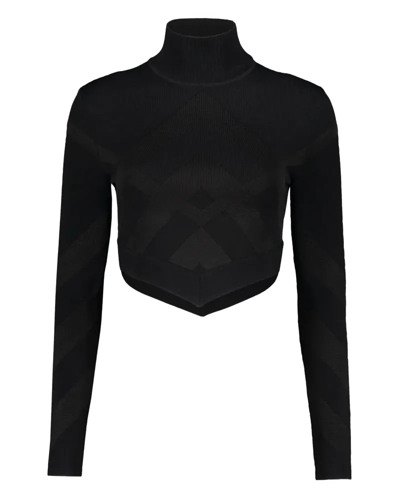 Burberry T-Shirt mit Jacquardmuster - Schwarz Schwarz