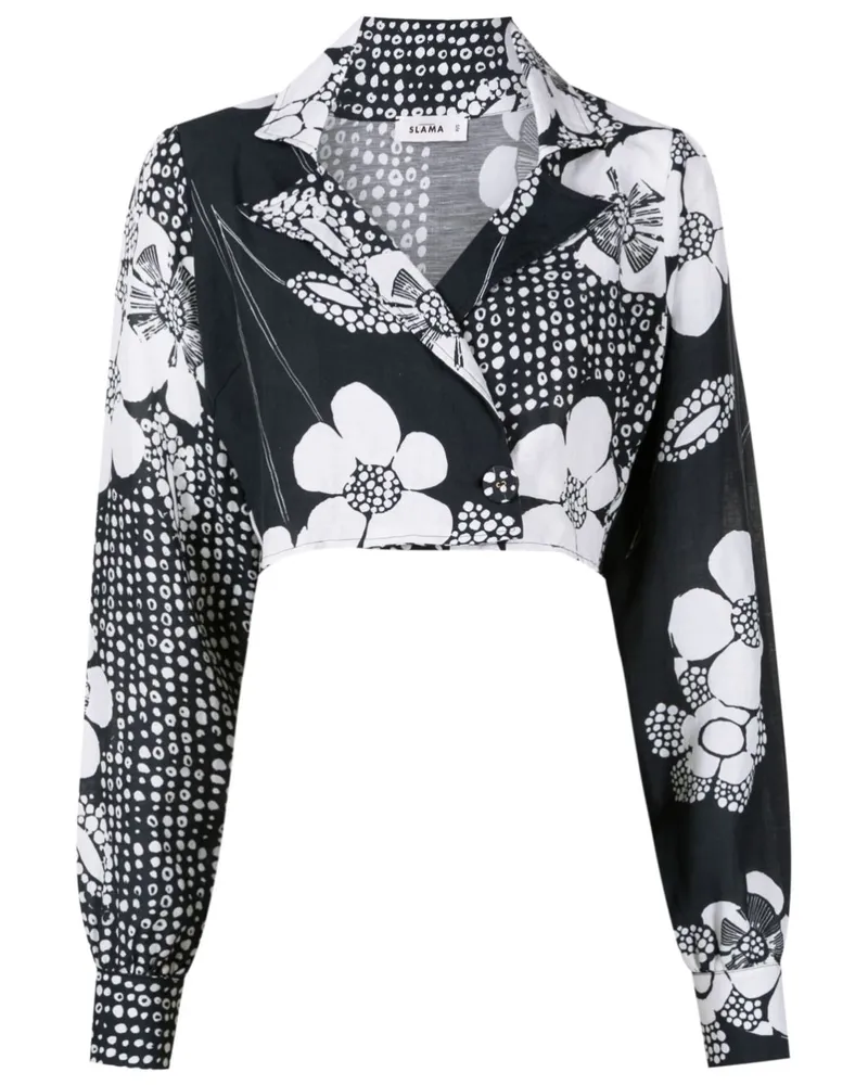 Amir Slama Hose mit Print - Schwarz Schwarz