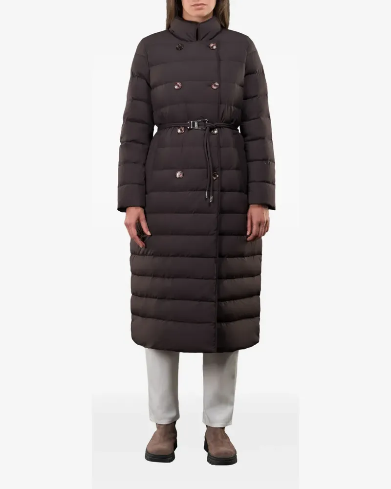 MOORER Doppelreihiger Raely Mantel mit Gürtel - Braun Braun