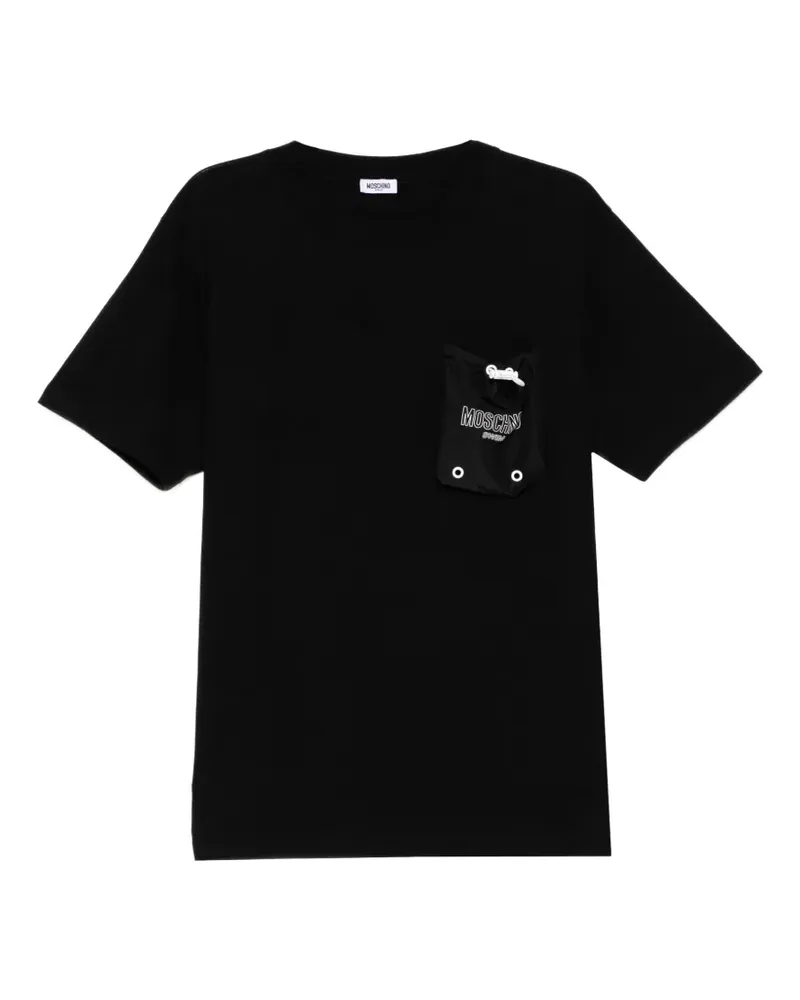 Moschino logo-print pocket T-shirt - Schwarz Schwarz