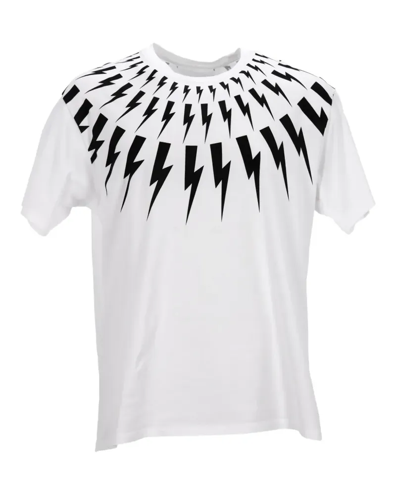 Neil Barrett T-Shirt mit Blitz-Print - Weiß Weiß