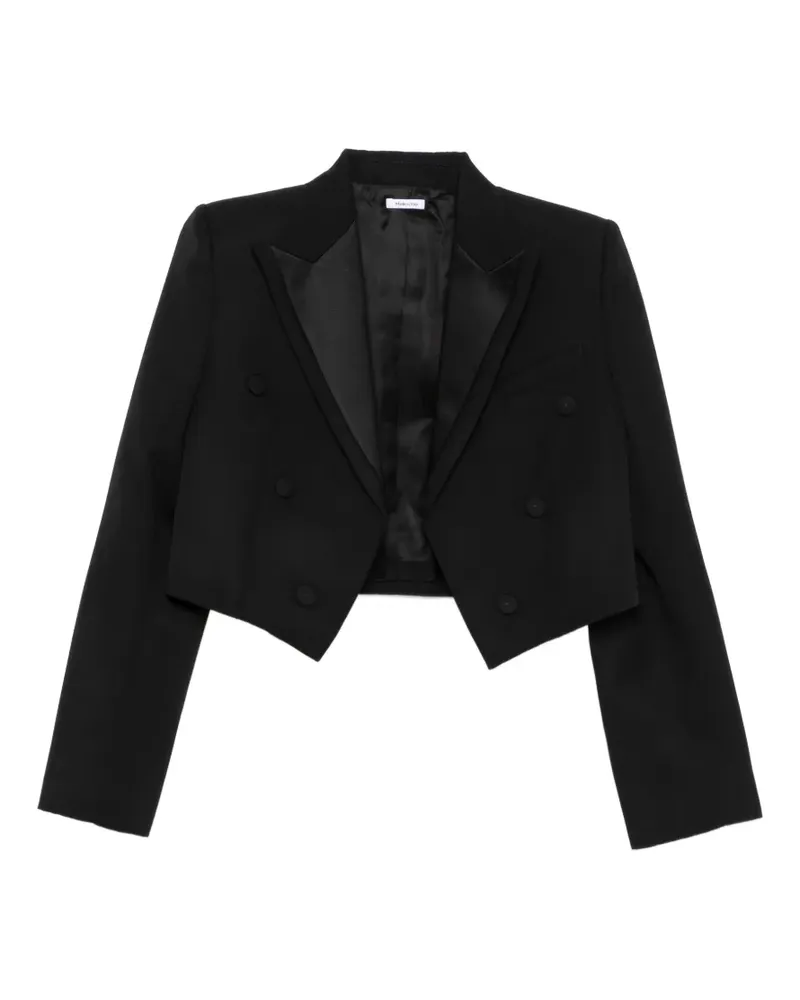 Alexander McQueen Cropped-Jacke mit doppeltem Revers - Schwarz Schwarz
