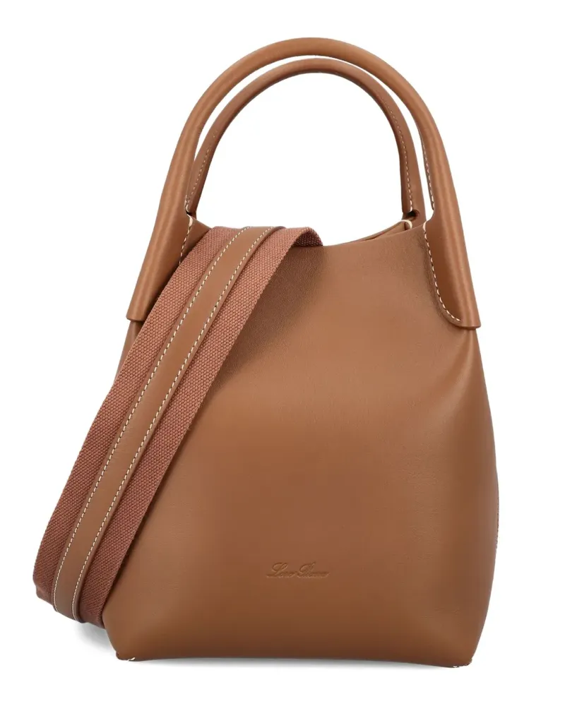 Loro Piana Schultertasche aus Kalbsleder mit Ringdetail - Braun Braun