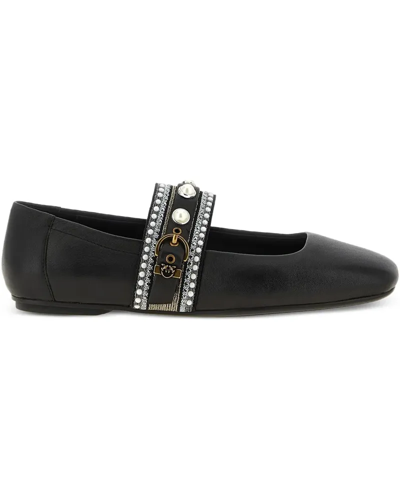 Pinko Ballerinas mit verzierter Schnalle - Schwarz Schwarz