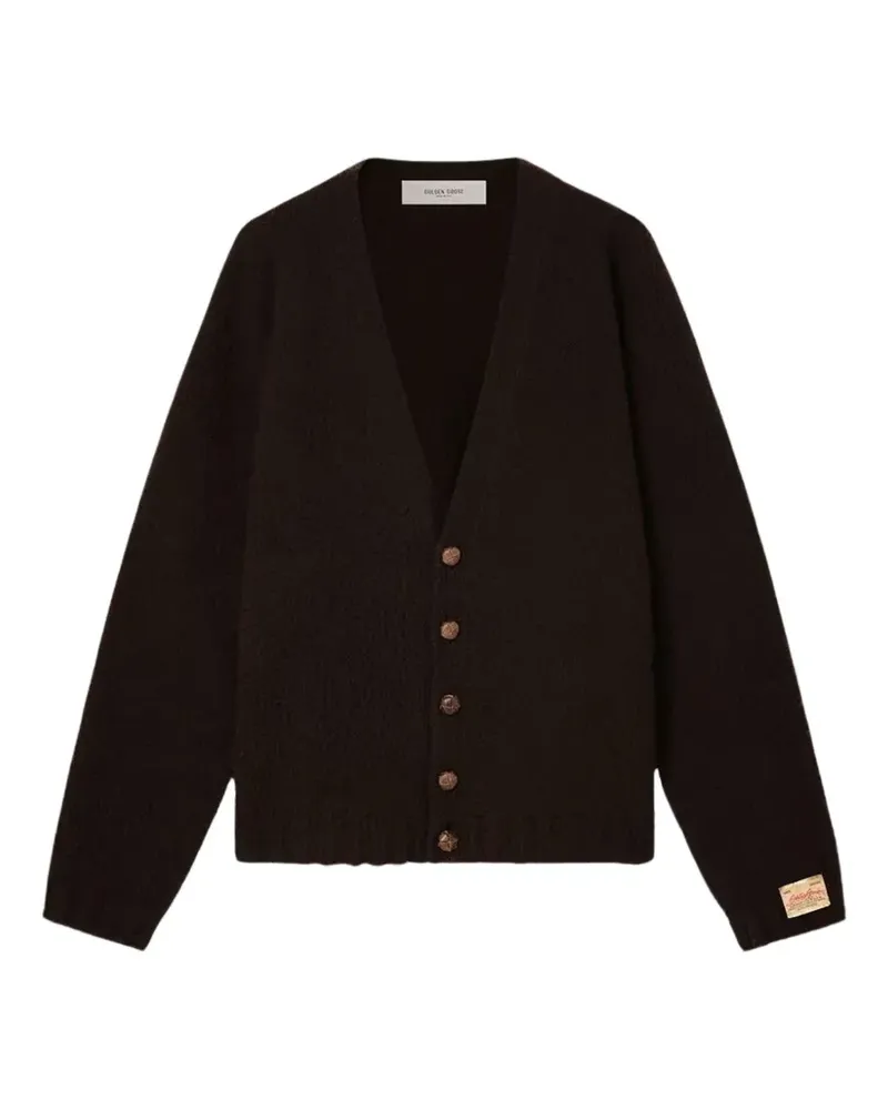 Golden Goose Cardigan aus brauner Wolle mit Casentino-Effekt Braun
