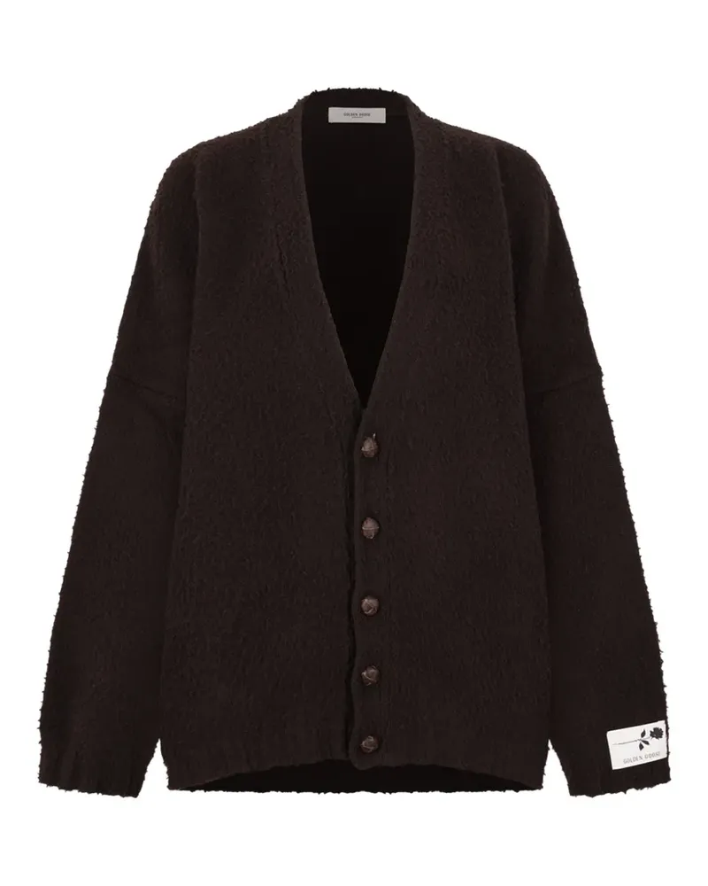 Golden Goose Cardigan aus brauner Wolle mit Casentino-Effekt Braun