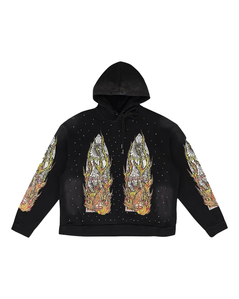 WHO DECIDES WAR Langärmeliger Hoodie - Schwarz Schwarz