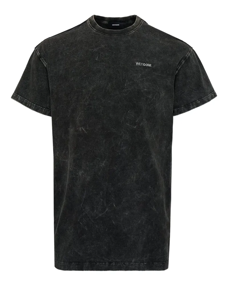 WE 11 DONE acid-wash logo T-shirt - Schwarz Schwarz