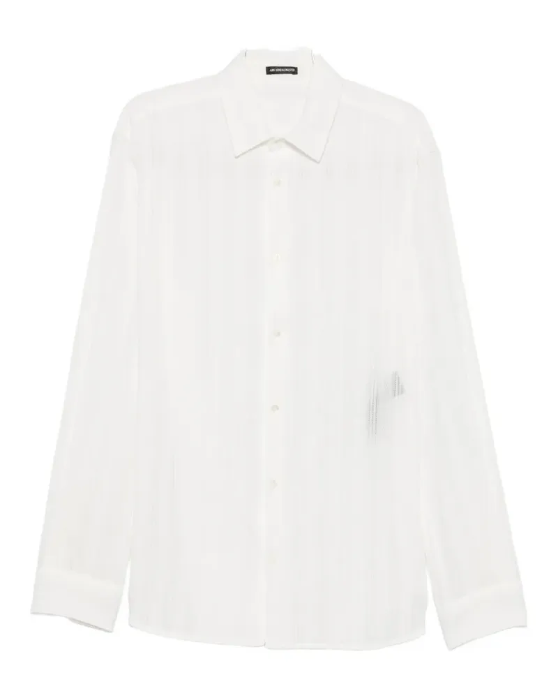 Ann Demeulemeester pinstripe-pattern long-sleeve shirt - Weiß Weiß