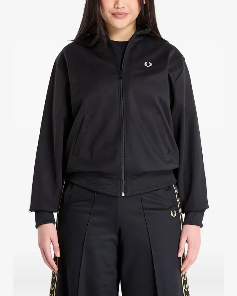 Fred Perry embroidered-logo zip-up sweatshirt - Schwarz Schwarz