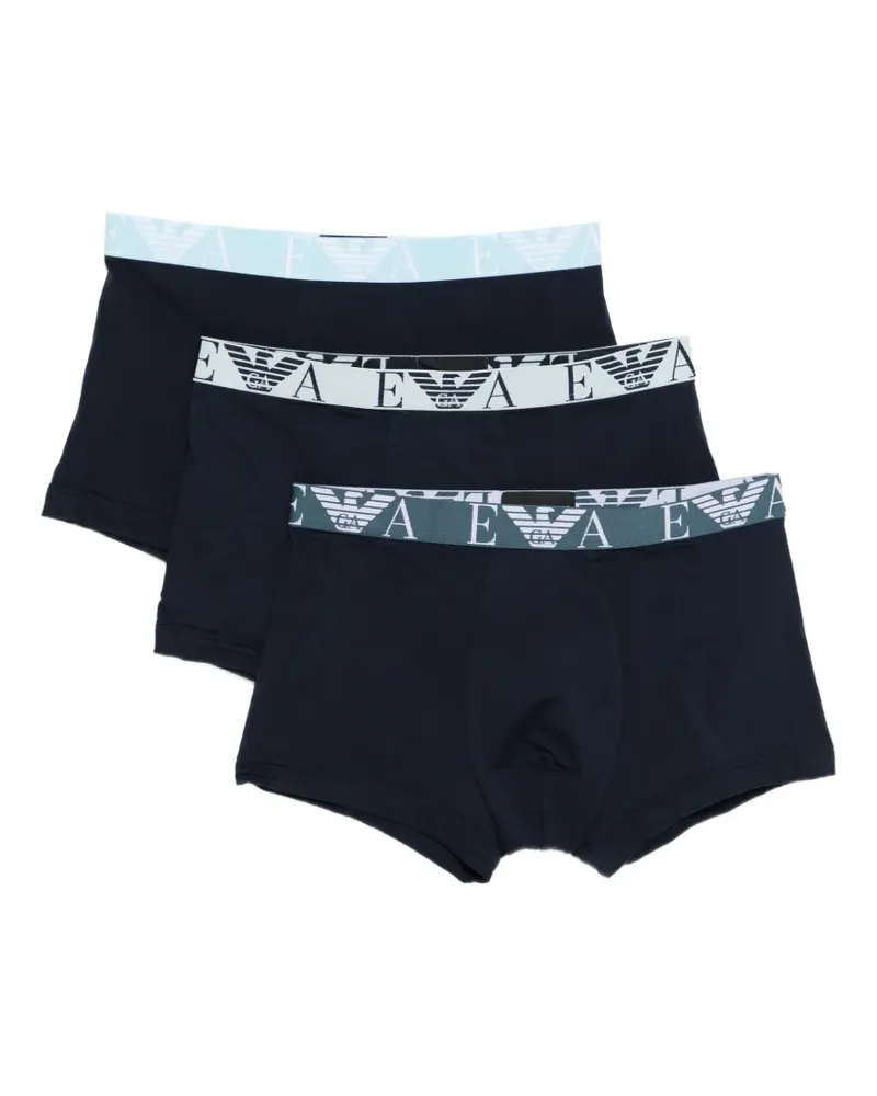 Emporio Armani Slips mit Monogramm (3er-Set) - Blau Blau