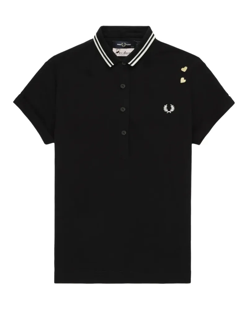 Fred Perry Poloshirt mit Herzmotiv - Schwarz Schwarz