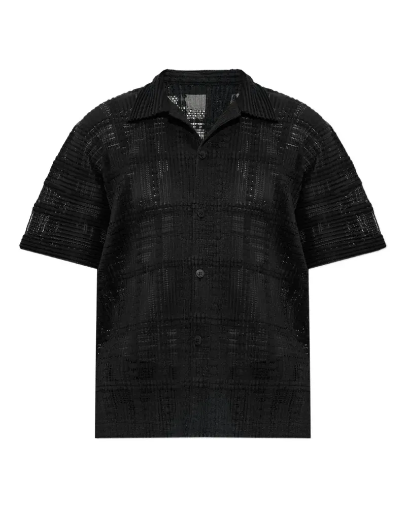 Issey Miyake pleated short-sleeve shirt - Schwarz Schwarz