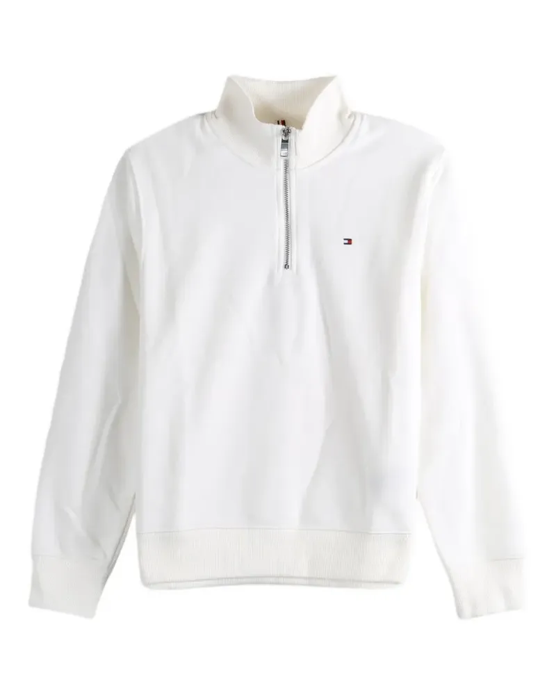 Tommy Hilfiger quarter-zip logo-embroidered sweater - Weiß Weiß