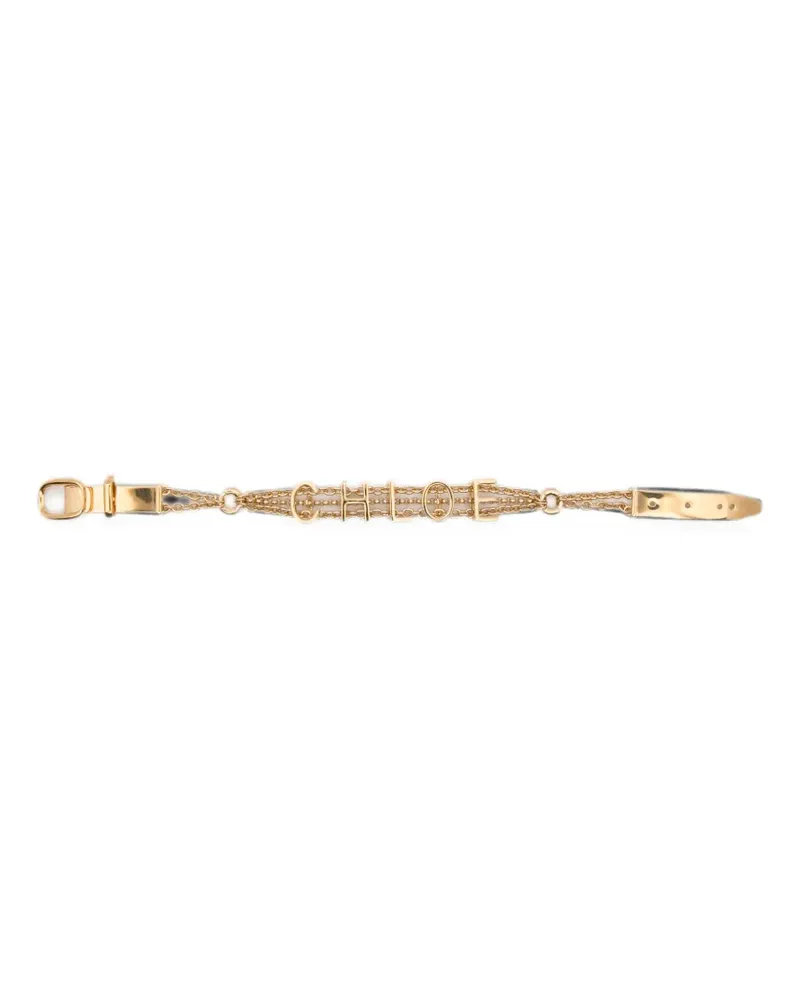 Chloé logo-lettering multi-chain bracelet - Gold Gold