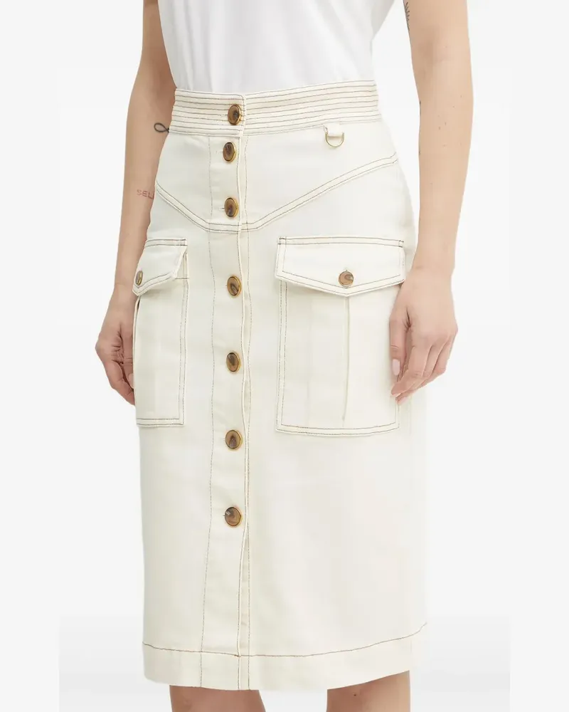 MARCIANO Los Angeles Naomi pocket-detail midi skirt - Nude Nude