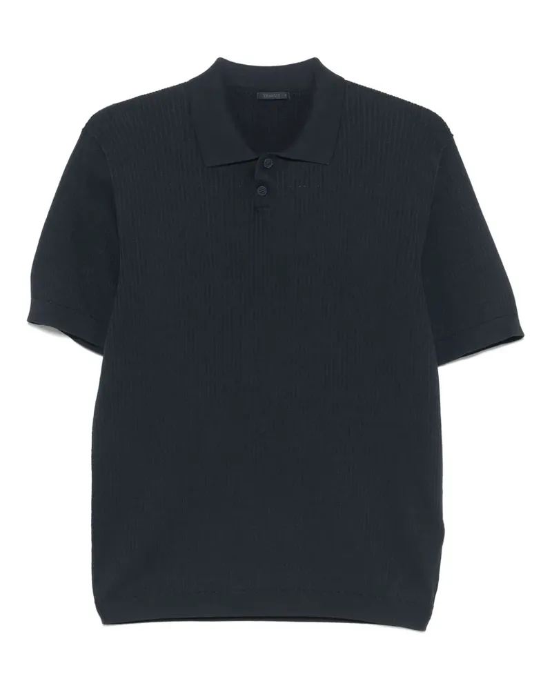 TRANSIT Gestricktes Poloshirt - Blau Blau