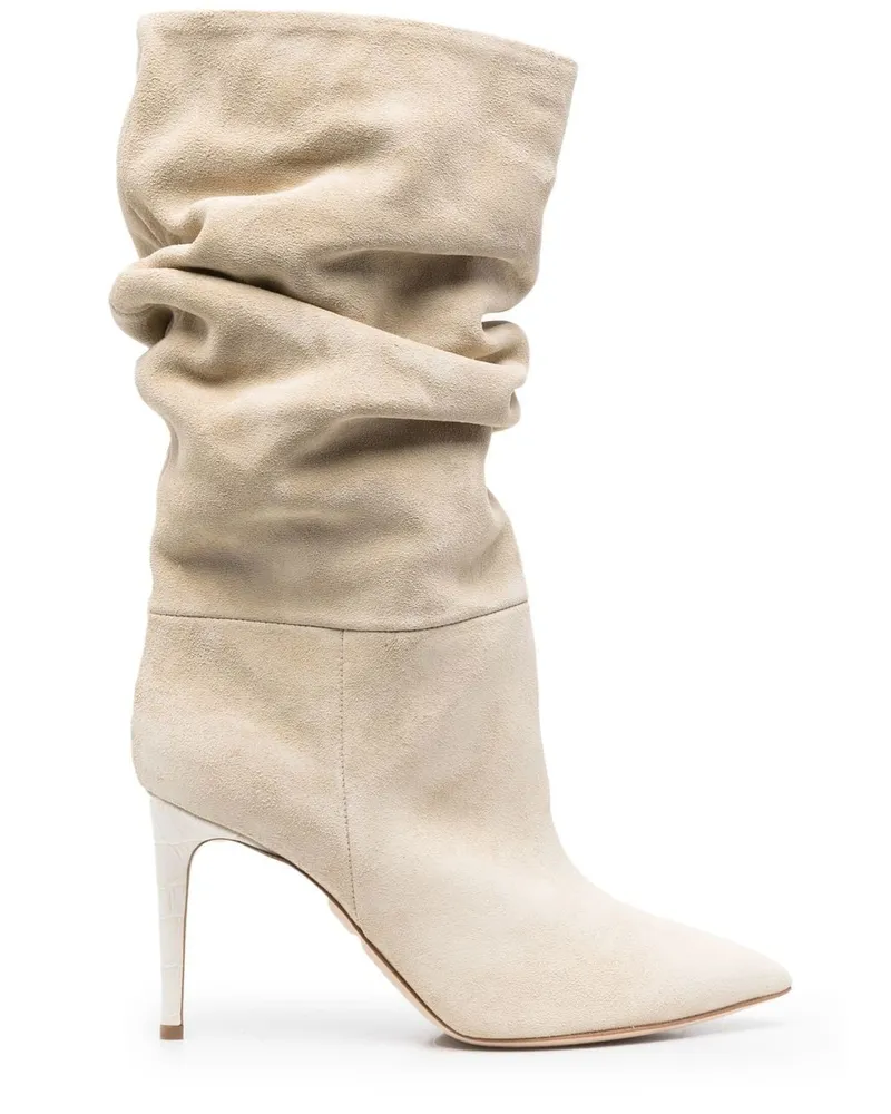 Paris Texas Stiefeletten aus Wildleder 85mm - Nude Nude