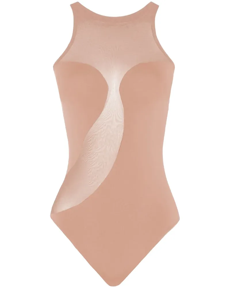 Wolford Semi-transparenter Body aus Satin - Nude Nude