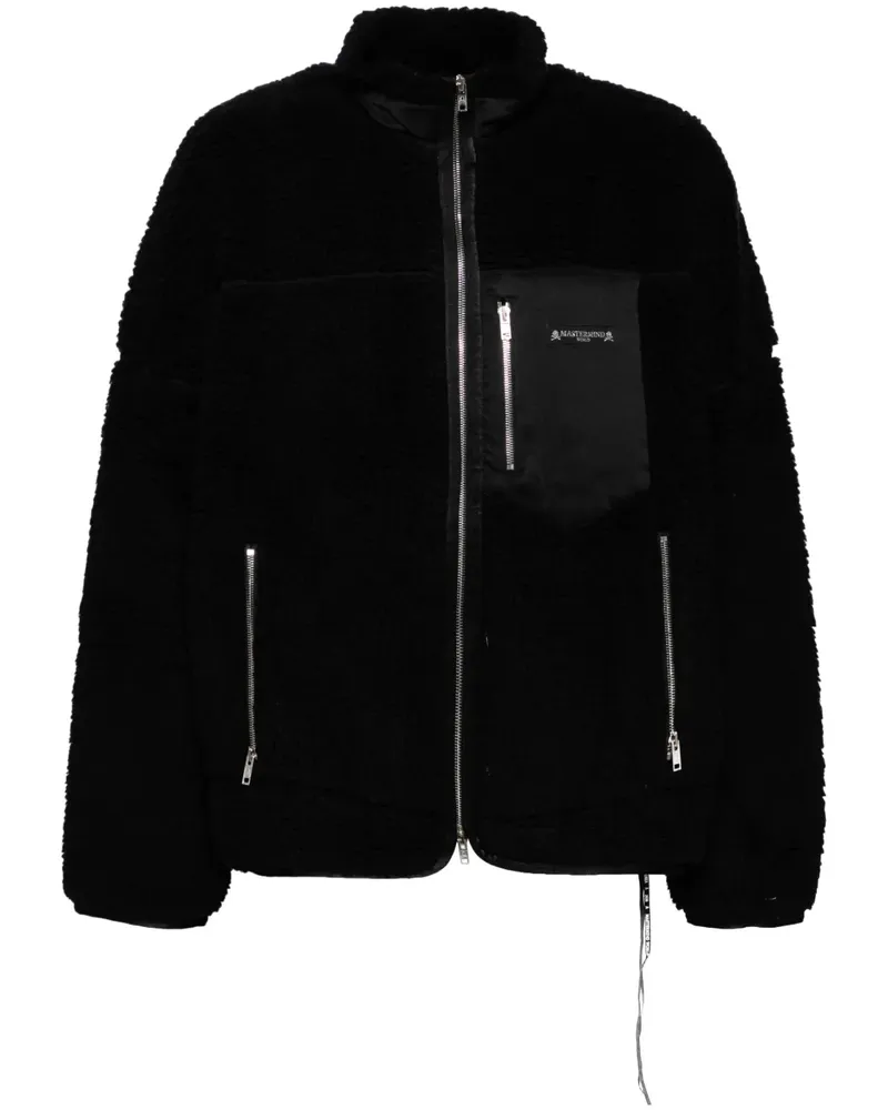 Mastermind World Jacke aus Shearling mit Logo - Schwarz Schwarz