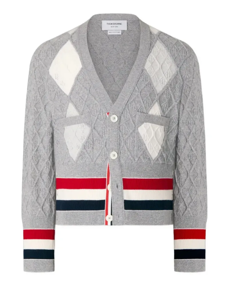 Thom Browne Cardigan mit Argyle-Muster - Grau Grau