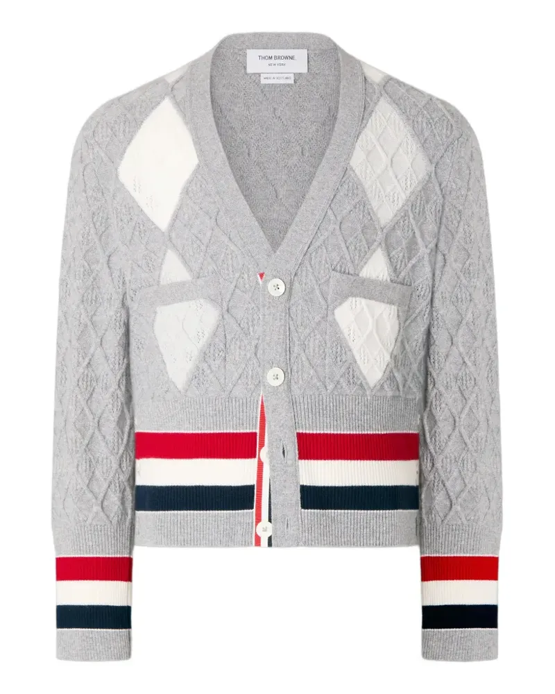 Thom Browne Cardigan mit Argyle-Muster - Grau Grau