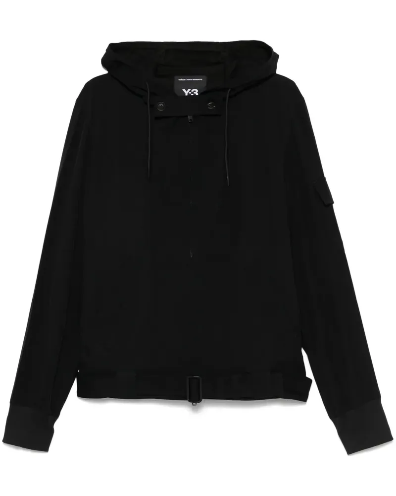 Y-3 aus TwillKapuzenjacke - Schwarz Schwarz