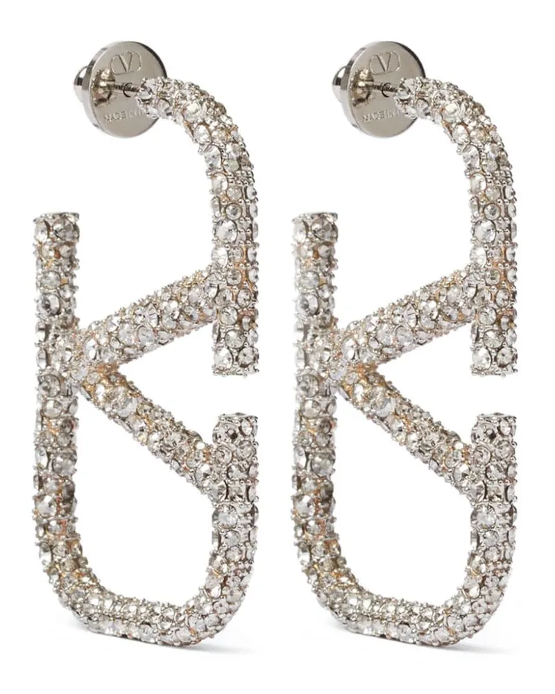 Valentino Garavani VLOGO Signature Ohrringe mit Kristallen - Silber Silber